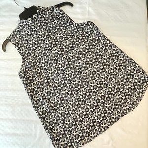 NWT! Lemon Tart Mock Neck Blouse in Black and White